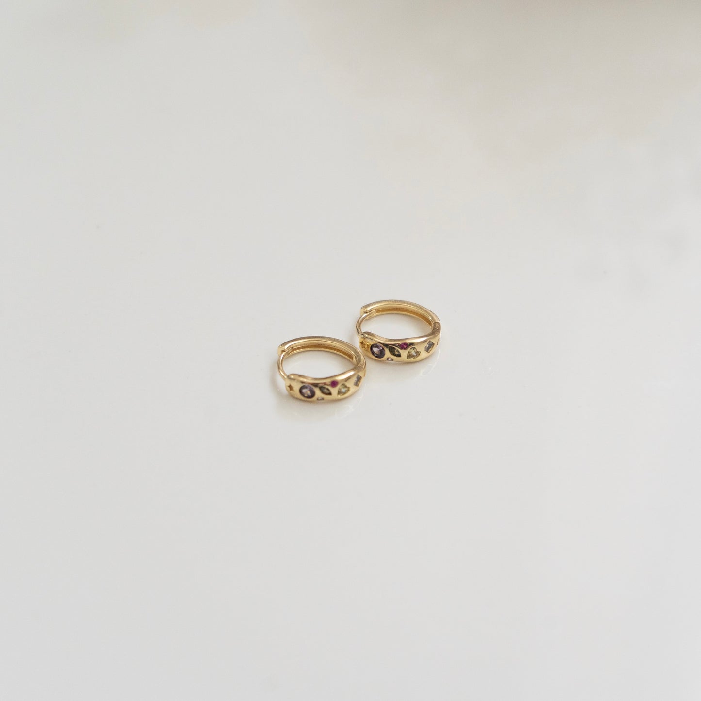 Bejeweled Huggie Gold Filled