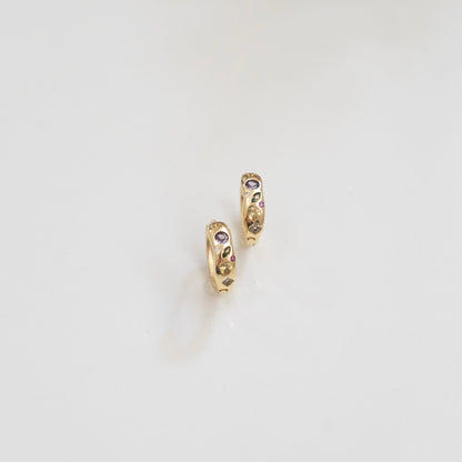 Bejeweled Huggie Gold Filled