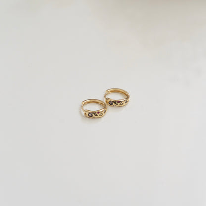 Bejeweled Huggie Gold Filled